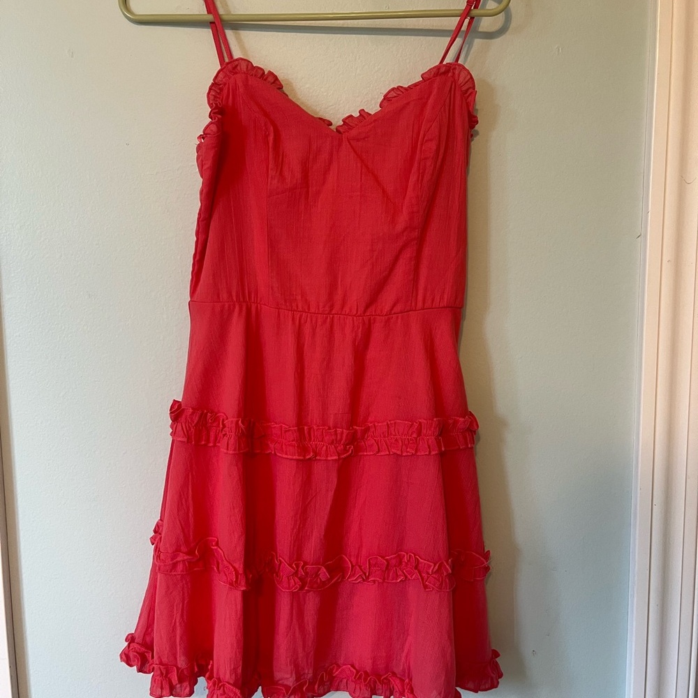 Miami Coral Ruffle Dress